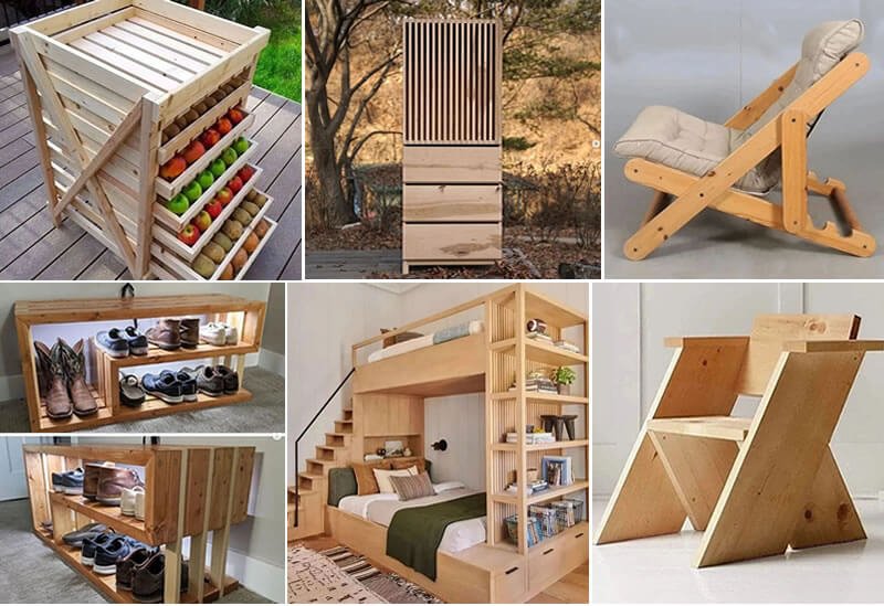 Wooden furniture in a home