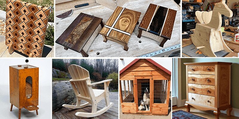 Wooden shelves